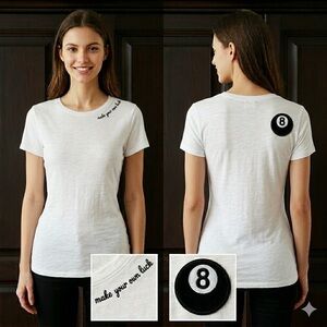 SPANX White Short-Sleeve Graphic T-shirt Magic 8 Ball Boho Grunge Large